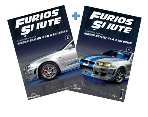 Pachet Macheta auto Nissan Skyline GT-R R34 KIT nr.3 + nr.4, scara 1:8 Deagostini