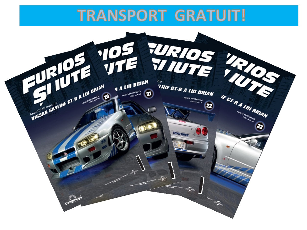 Pack3 (Nr.20-23) Macheta auto Nissan Skyline GT-R R34 KIT, scara 1:8 Deagostini
