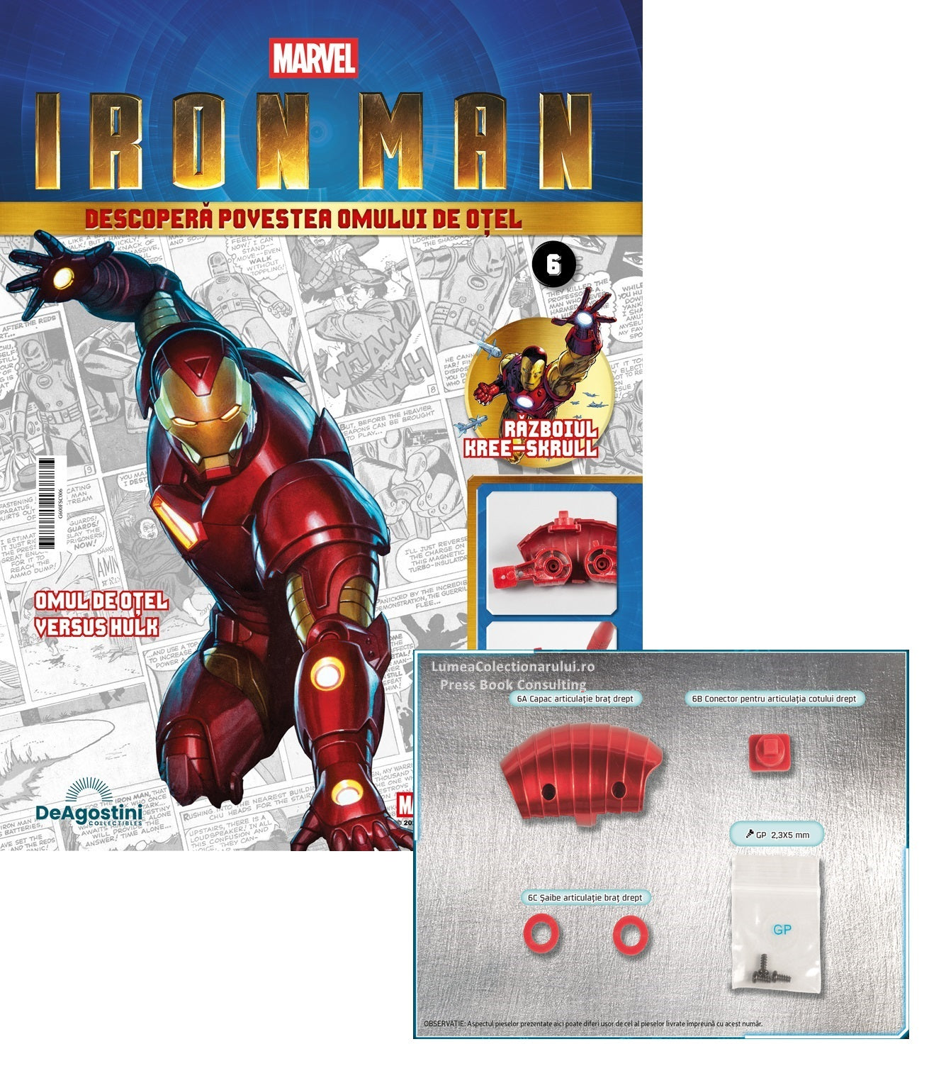 Macheta Iron Man - Armura MARK III nr.6, KIT construibil Deagostini