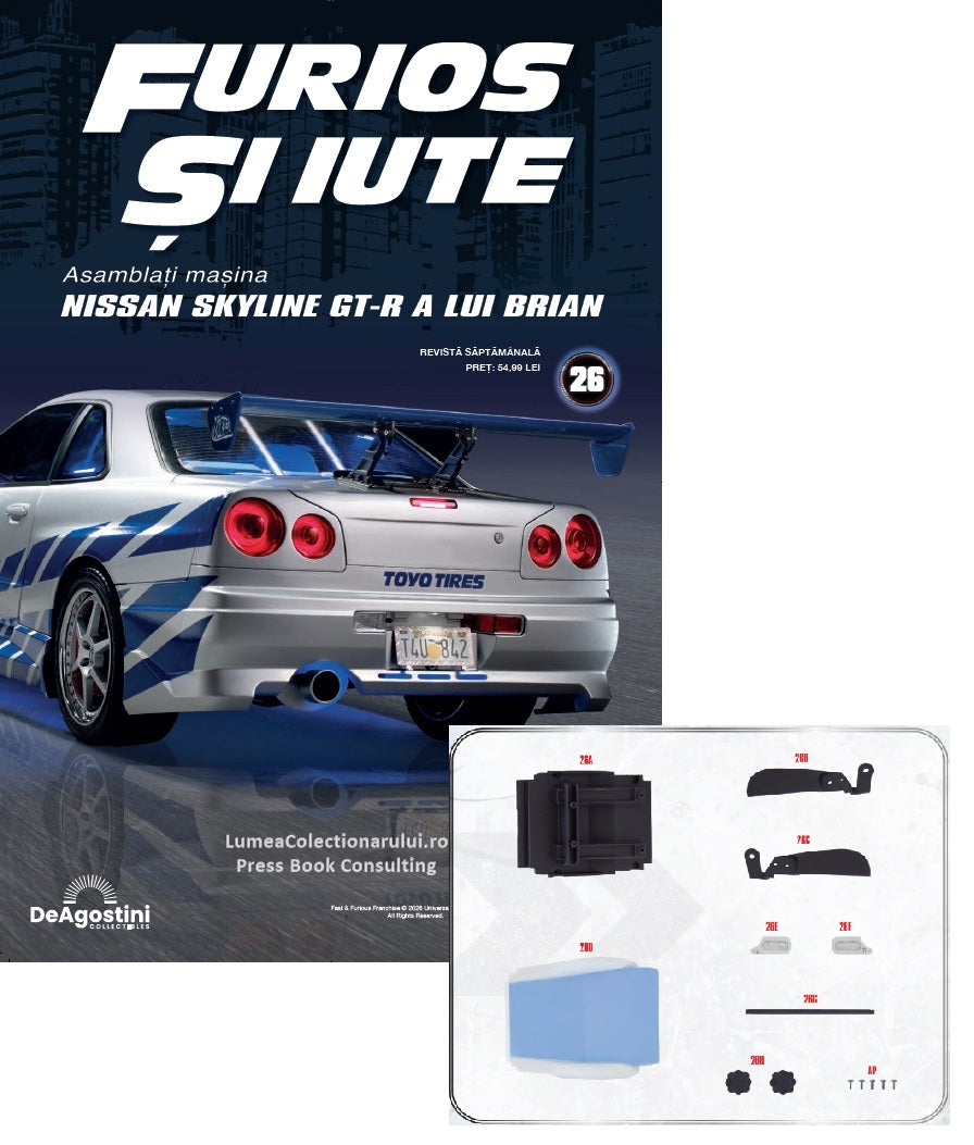 Macheta auto Nissan Skyline GT-R R34 KIT nr.26, scara 1:8 Deagostini