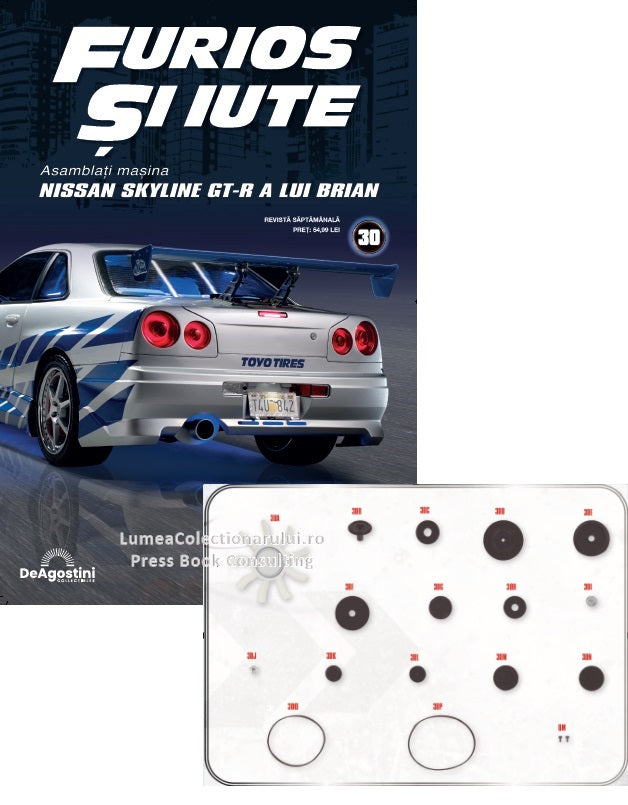 Macheta auto Nissan Skyline GT-R R34 KIT nr.30, scara 1:8 Deagostini