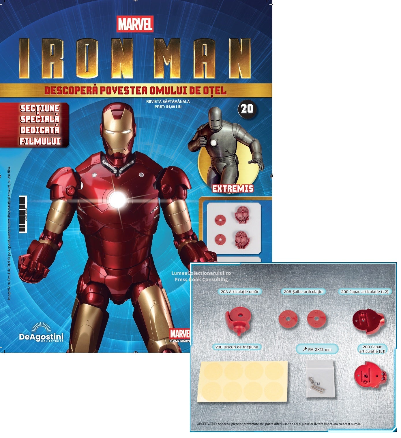 Macheta Iron Man - Armura MARK III nr.20, KIT construibil Deagostini