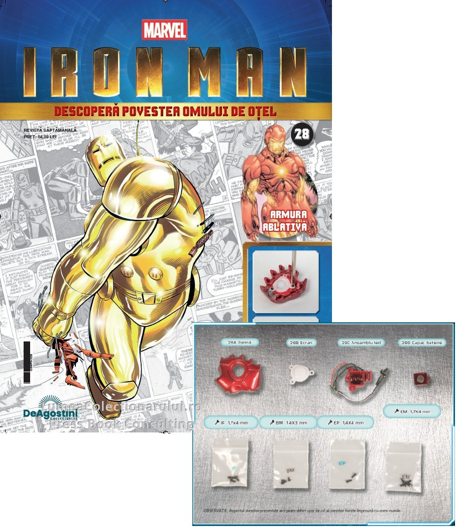 Macheta Iron Man - Armura MARK III nr.28, KIT construibil Deagostini