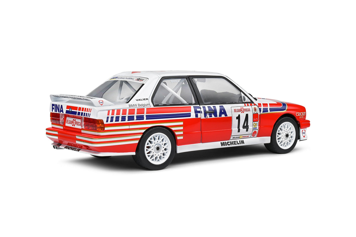 Macheta auto BMW E30 M3 Belgium Procar 1993  #14 Duez 1:18 Solido