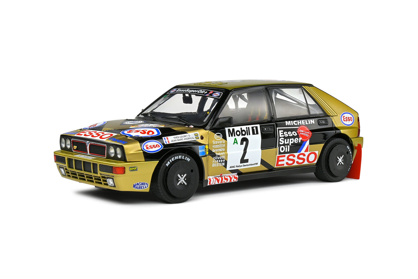 Macheta auto Lancia Delta HF Integrale ADAC Rally Deutschland  #2 Y.Loubet  J.M.Andrie (1989 ) 1:18 Solido