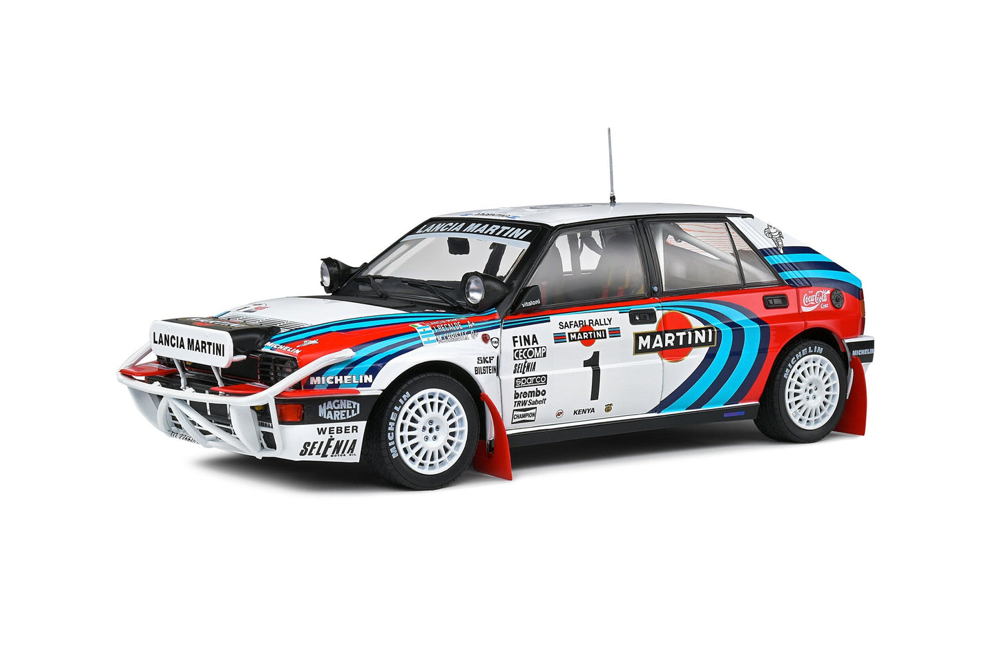 Macheta auto Lancia Delta HF Integrale – Safari Rally Kenya – 1991 – #1 Recalde  Christie 1:18 Solido