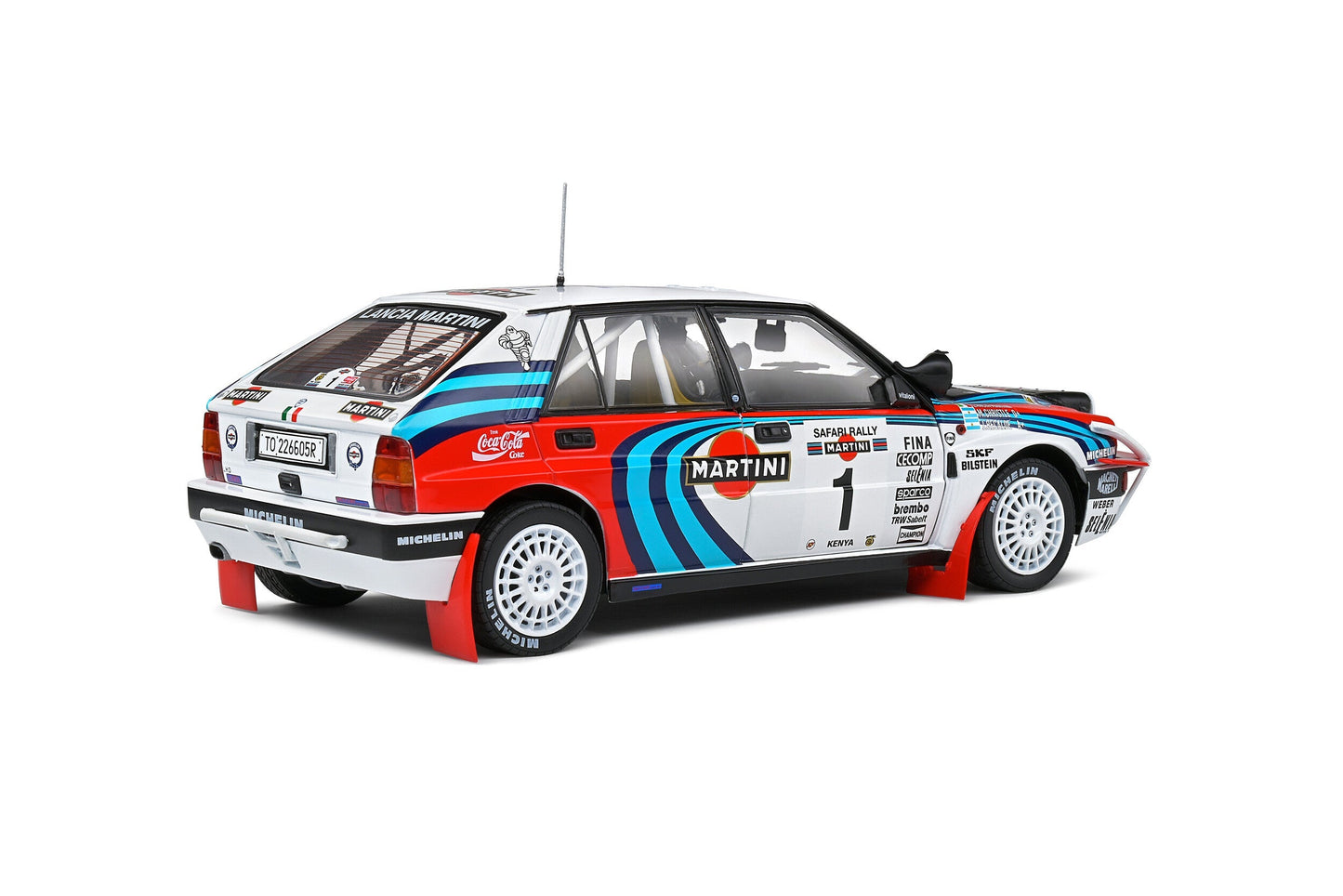 Macheta auto Lancia Delta HF Integrale – Safari Rally Kenya – 1991 – #1 Recalde  Christie 1:18 Solido