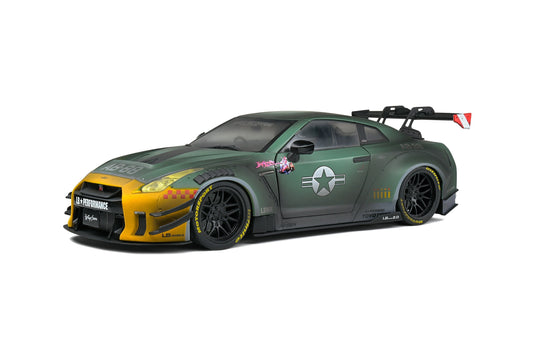 Macheta auto Nissan GT-R (R35) W/ Liberty Walk Body Kit 2.0 ARMY (2020) 1:18 Solido