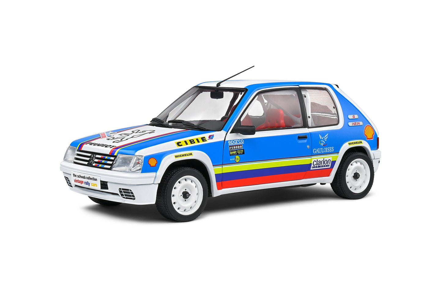 Macheta auto Peugeot 205 Rallye 1.9L SCHWAB COLLECTION 1990 1:18 Solido