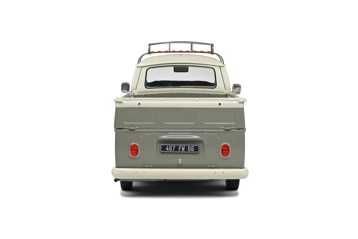 Macheta auto Volkswagen T2 Pick-Up – Gray  White (1968) 1:18 Solido