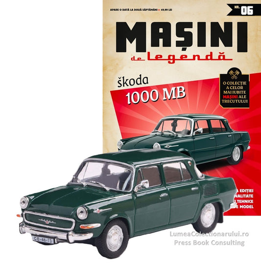 Macheta auto Skoda 1000 MB Nr.6 1968 Editia 2, 1:43 Masini de Legenda DeAgostini