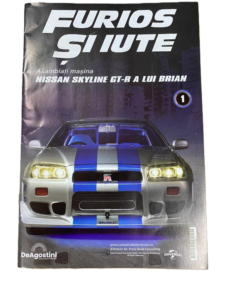 Macheta auto Nissan Skyline GT-R R34 KIT nr.1, scara 1:8 Deagostini