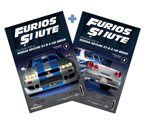 Pachet Macheta auto Nissan Skyline GT-R R34 KIT nr.5 + nr.6, scara 1:8 Deagostini