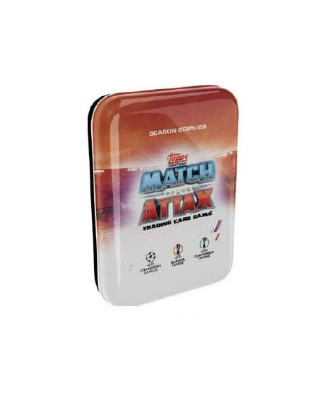Topps Card Cutie metal mica MiniTin red1 Match Attax UEFA 2025/26