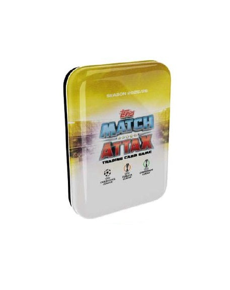 Topps Card Cutie metal mica MiniTin yellow3 Match Attax UEFA 2025/26