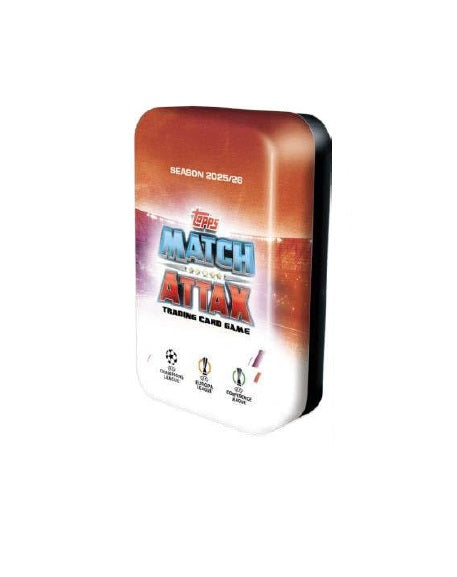 Topps Card Cutie metal mare MegaTin red1 Match Attax UEFA 2025/26