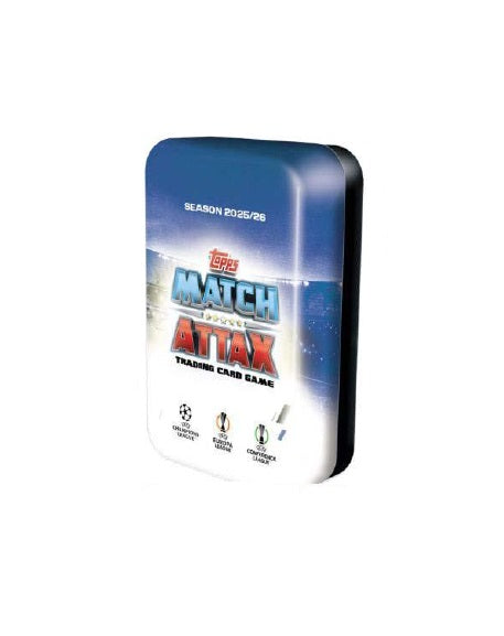 Topps Card Cutie metal mare MegaTin blue4 Match Attax UEFA 2025/26