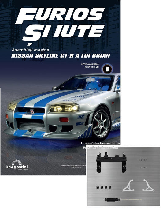 Macheta auto Nissan Skyline GT-R R34 KIT nr.8, scara 1:8 Deagostini