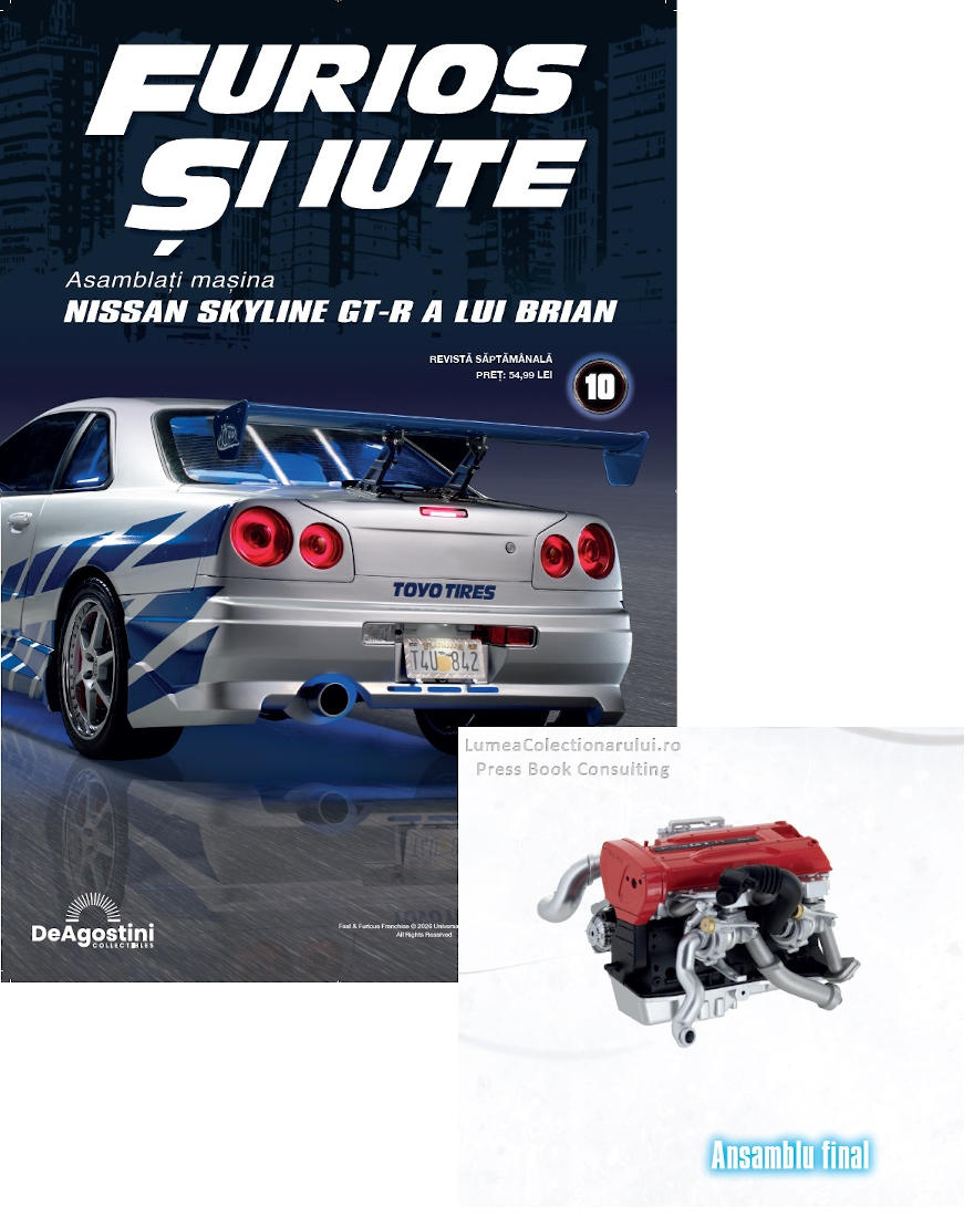 Macheta auto Nissan Skyline GT-R R34 KIT nr.10, scara 1:8 Deagostini