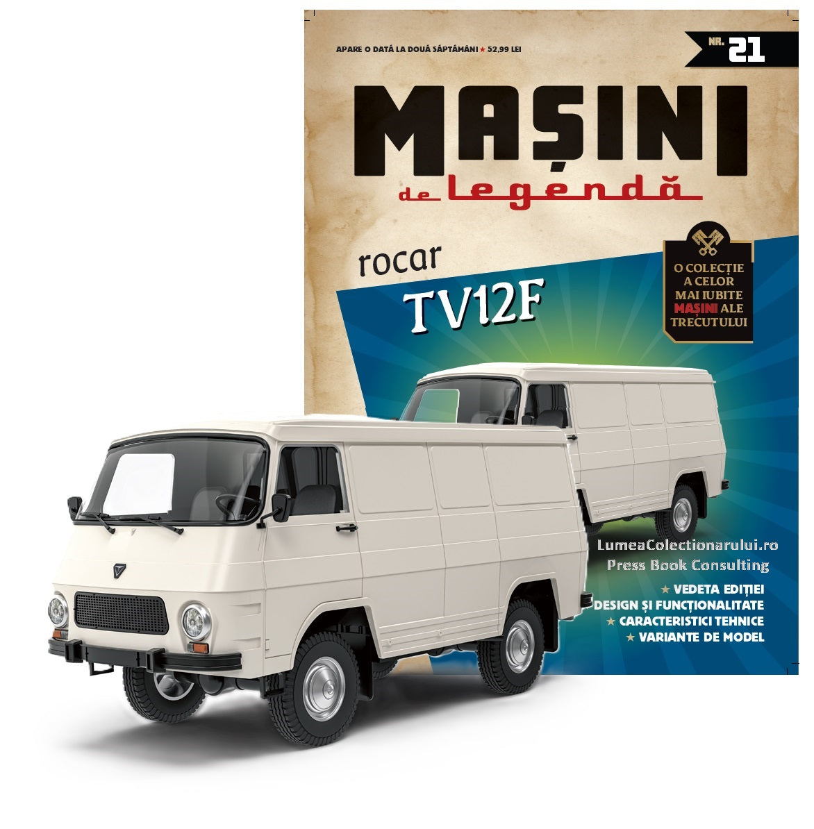 Macheta auto Rocar TV 12F Nr.21, 1:43 Masini de Legenda DeAgostini