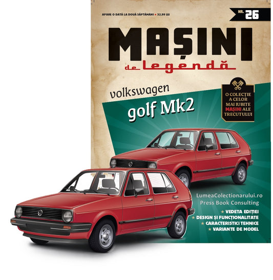 Macheta auto Volkswagen Golf MK2 Nr.26, 1:43 Masini de Legenda DeAgostini