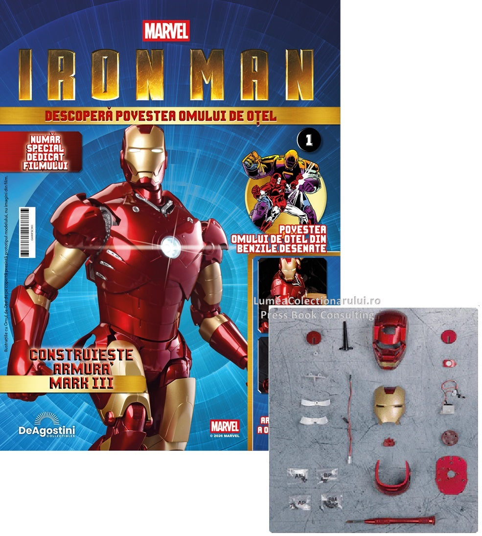 Macheta Iron Man - Armura MARK III nr.1, KIT construibil Deagostini