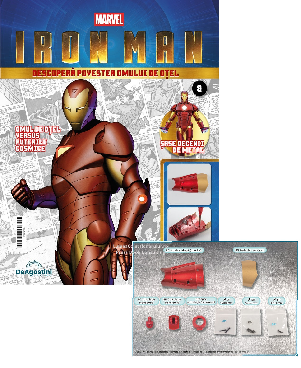 Macheta Iron Man - Armura MARK III nr.8, KIT construibil Deagostini