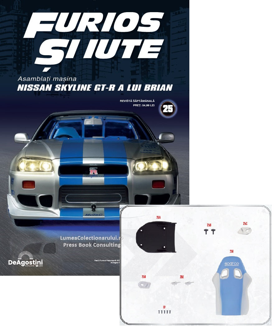 Macheta auto Nissan Skyline GT-R R34 KIT nr.25, scara 1:8 Deagostini
