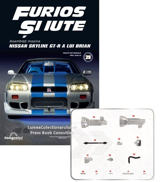 Macheta auto Nissan Skyline GT-R R34 KIT nr.29, scara 1:8 Deagostini