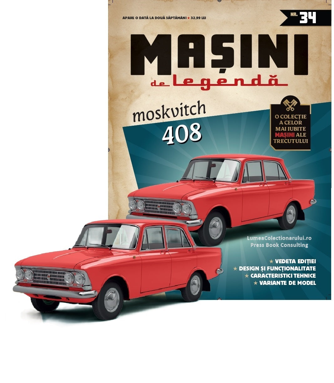 Macheta auto Moskvitch 408 Nr.34, 1:43 Masini de Legenda DeAgostini