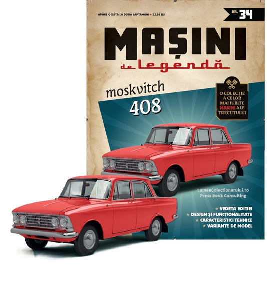 Macheta auto Moskvitch 408 Nr.34, 1:43 Masini de Legenda DeAgostini