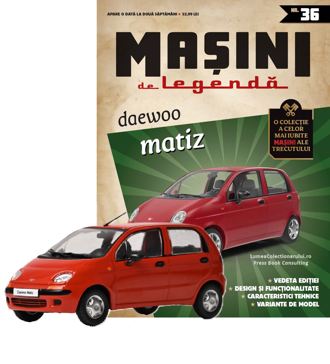 Macheta auto Daewoo Matiz Nr.36, 1:43 Masini de Legenda DeAgostini
