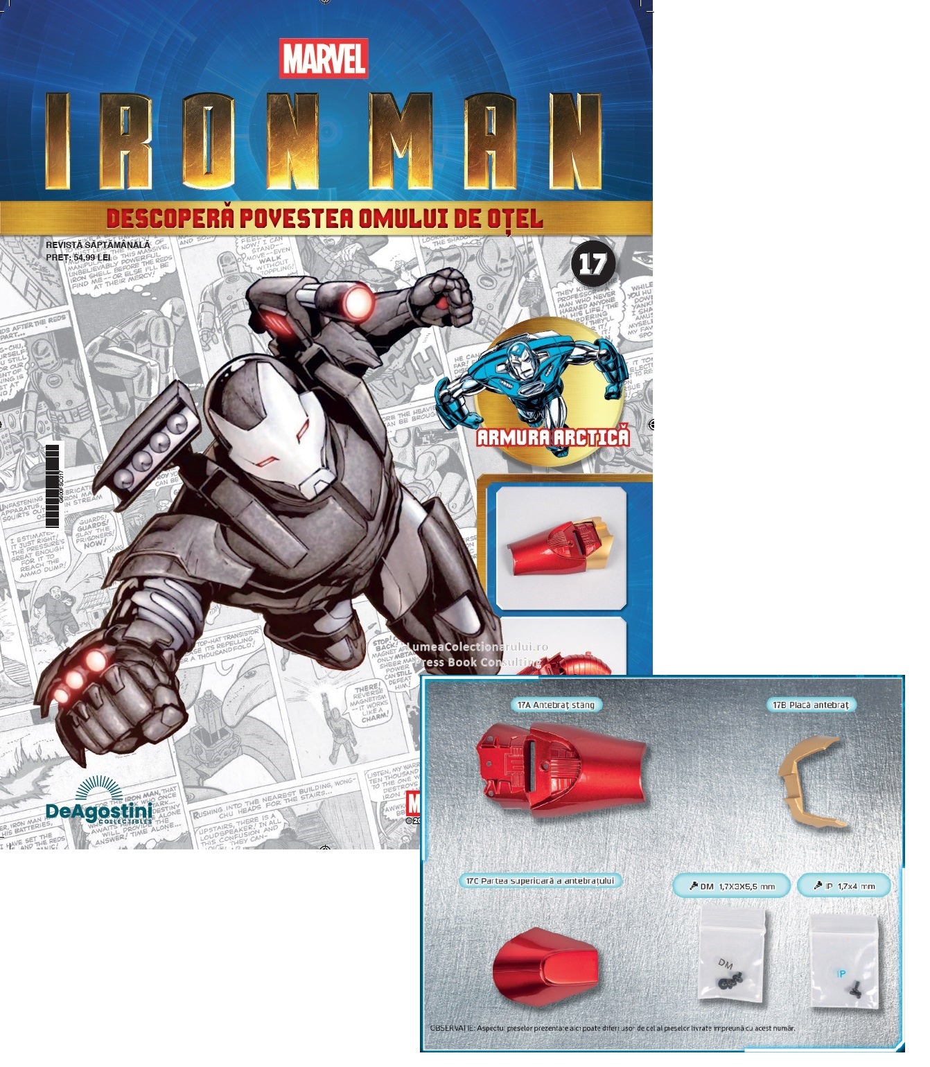 Macheta Iron Man - Armura MARK III nr.17, KIT construibil Deagostini