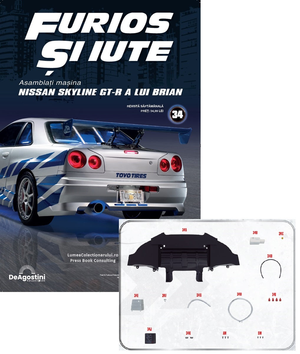 Macheta auto Nissan Skyline GT-R R34 KIT nr.34, scara 1:8 Deagostini