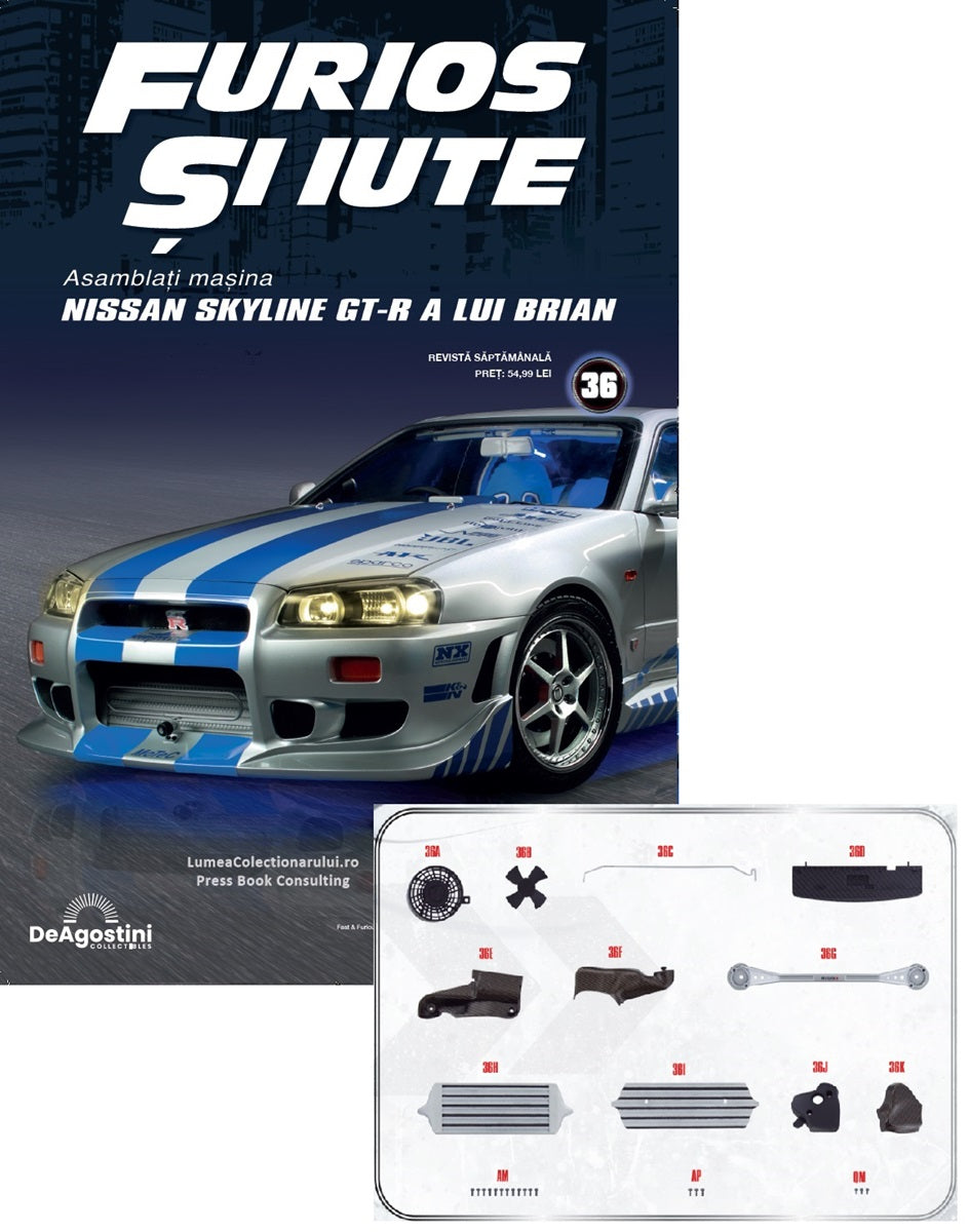 Macheta auto Nissan Skyline GT-R R34 KIT nr.36, scara 1:8 Deagostini