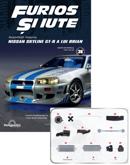 Macheta auto Nissan Skyline GT-R R34 KIT nr.36, scara 1:8 Deagostini