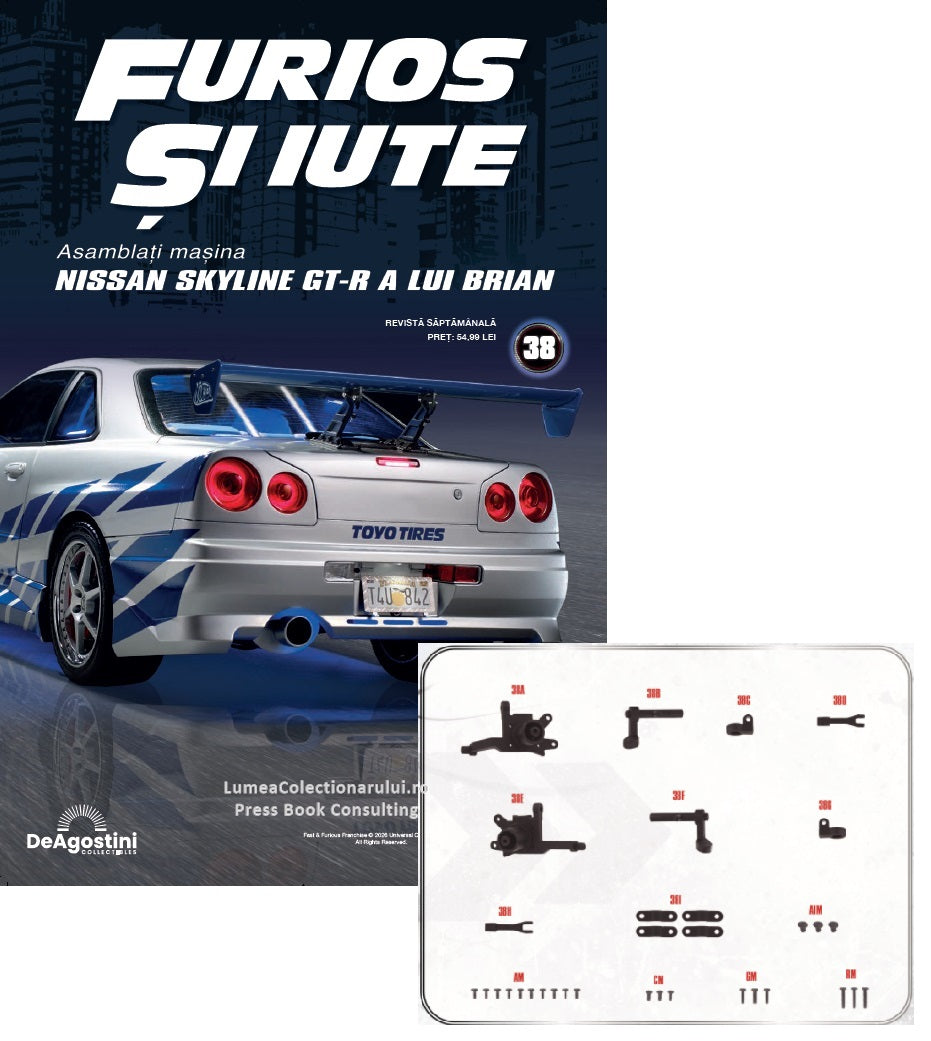 Macheta auto Nissan Skyline GT-R R34 KIT nr.38, scara 1:8 Deagostini