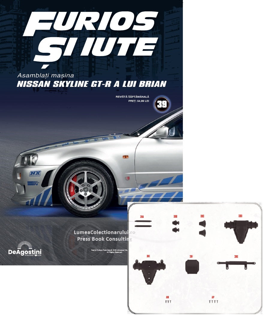 Macheta auto Nissan Skyline GT-R R34 KIT nr.39, scara 1:8 Deagostini