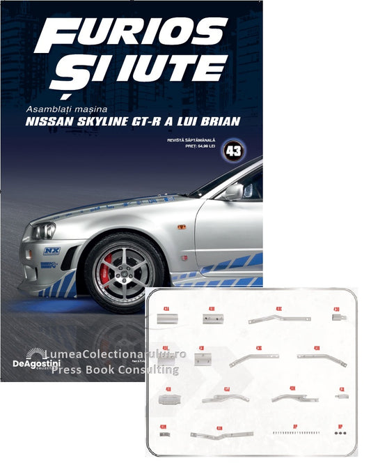 Macheta auto Nissan Skyline GT-R R34 KIT nr.43, scara 1:8 Deagostini