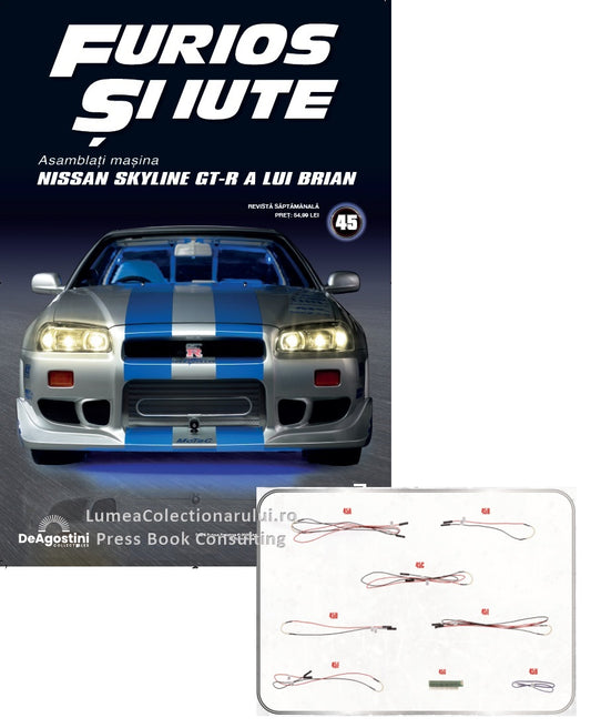 Macheta auto Nissan Skyline GT-R R34 KIT nr.45, scara 1:8 Deagostini