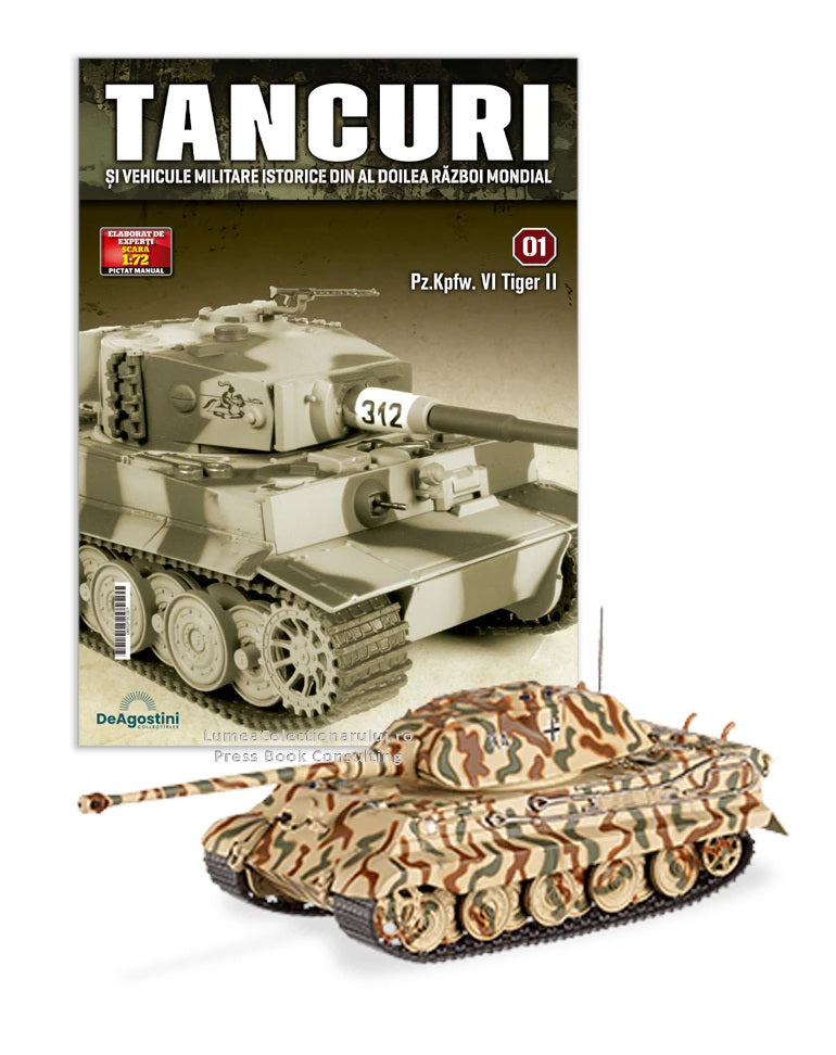 Macheta tanc Pz.Kpfw. VI Tiger II Nr.01, 1:72 Tancuri DeAgostini