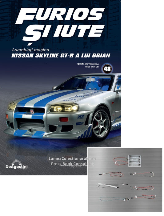 Macheta auto Nissan Skyline GT-R R34 KIT nr.48, scara 1:8 Deagostini