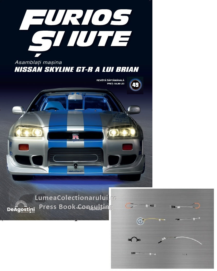 Macheta auto Nissan Skyline GT-R R34 KIT nr.49, scara 1:8 Deagostini