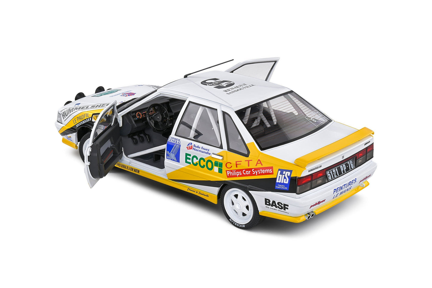 Macheta auto Renault R21 Turbo Gr.A – Rally Charlemagne – 1991 – #15 M.Rats  M.Menard 1:18 Solido